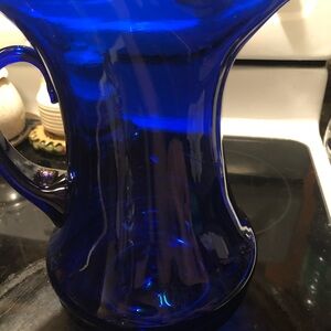 Elegant Blue Glass Pitcher